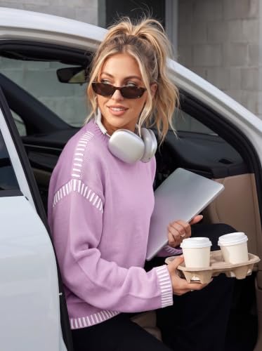 Image of Dokotoo Sweaters for Women Oversized Crewneck Long Sleeve Knit Sweater Tops