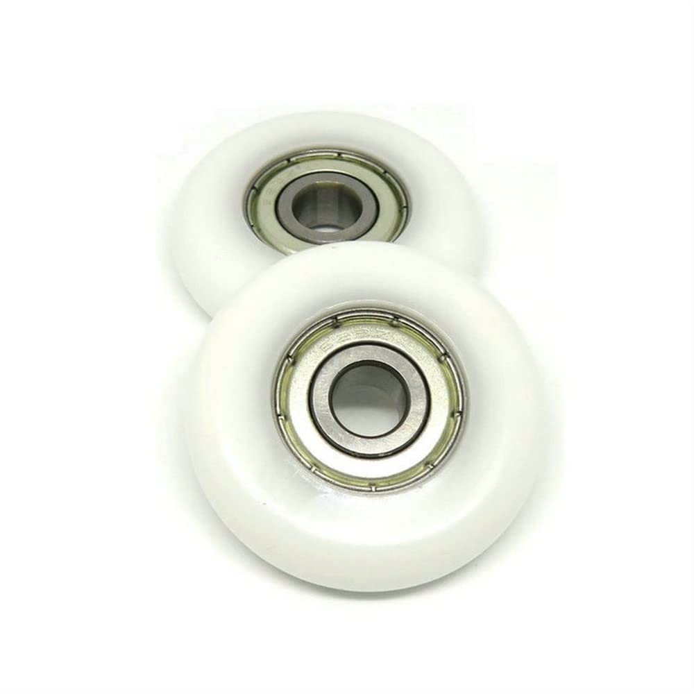 Ruedas de máquina de remo 8 x 40 x 10 mm Rodillo redondo POM para remero BSR62840-10 Rueda de remo OD 40 mm Ruedas de rodamiento recubiertas de plástico (color: blanco, tamaño: 8MM_10PCS_40MM)