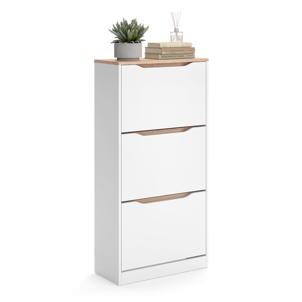 Vicco Wózek na buty "Ruben", Biały/Dąb artisan 60.2 x 120 cm