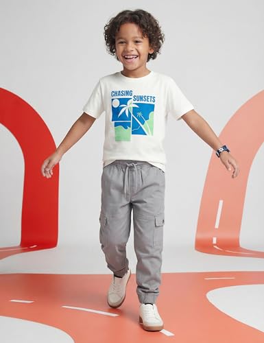 Image of Amazon Brand - Symbol Boy's Cotton Cargo Jogger | Elasticated Waistband and Cuff | Stretchable | Age 2-14 Years