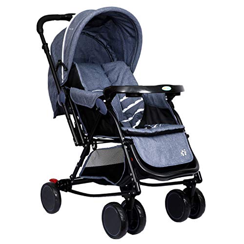 Cloudie Baby Pram Cum Rocker 2 in 1 Rocking Baby Stroller and Pram for Baby|Kids|Infants|New Born|Boys|Girls of 0 to 3 Years|Capacity 15kg (Grey)