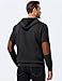 JMIERR Hoodies for men Casual Cotton Textured Long Sleeve Quarter Collar Drawstring Button Early Fall Fashion Pullover Hooded Fall Sweatshirts, S, Black
