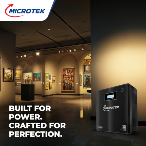 Image of Microtek I-Lithium 1500 SW WiFi Dark Edition Inverter (1100VA /925W) with 1280Wh 12.8V Li-Ion Battery | 12+ Year Life | 5-Year Onsite Warranty | Ideal for Home, Office & Shop | Black