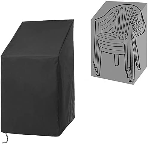 Greenfields Stacking Chair Cover Heavy Duty - 600D Oxford Fabric - Rip Proof, Anti UV, Windproof and Waterproof - Perfect for Outdoor Furniture Garden Patio 107 x 68 x 61cm