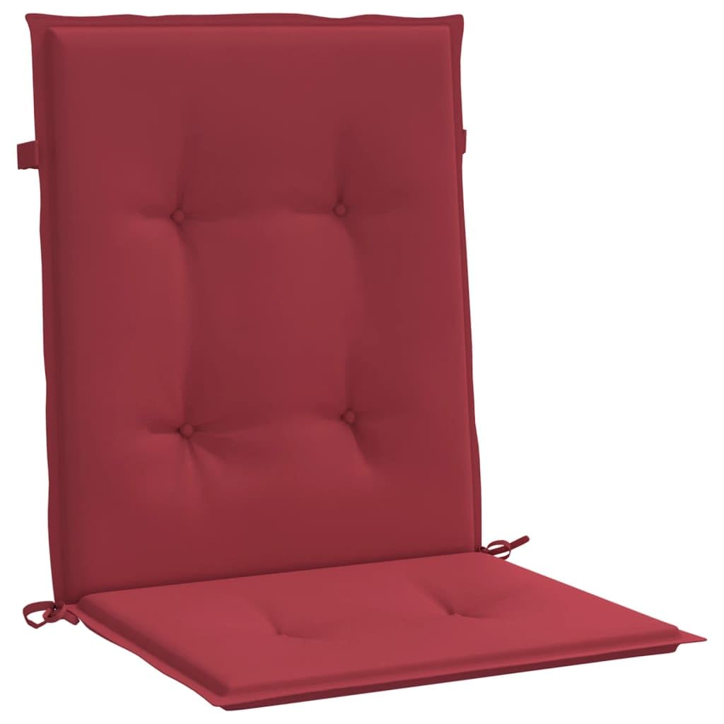 Cuscini per Sedia da Giardino per Sedia a Schienale Basso 4 Pezzi Rosso Vino Cuscino Seduta in Tessuto Oxford 100x50x3cm Idrorepellente Antiscivolo per Esterno ed Interno