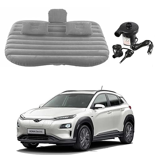 Image of Oshotto Multifunctional Car Travel Bed Mattress with Two Air Pillows, Car Air Pump Compatible with Hyundai Kona Electric (Grey)