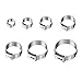 Produktbild Proster Schlauchschellen Ringe 130 Stücke 7-21mm 304 Einzelne Ohr Stufenlose Schlauchschellen Sortiment Edelstahl Cinch Klemm Ringe