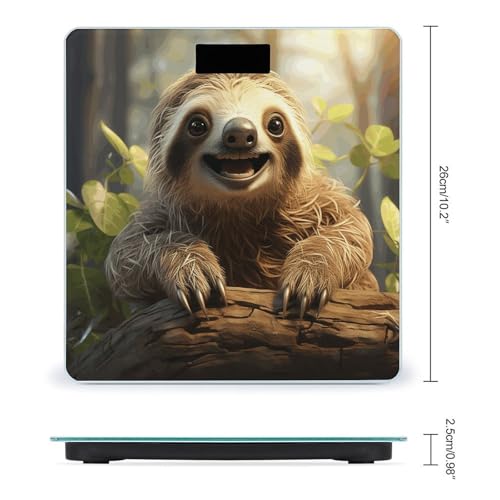 Báscula digital de baño con diseño de perezoso de vidrio templado miniatura 2