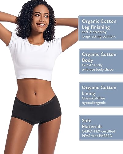 Goat Union Organic Cotton Boyleg Period Underwear for Women & Teens - Moderate Absorbency Period Panty3