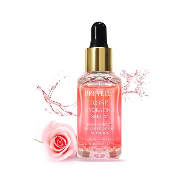Rose Facial Serum,Deep Hydrating Serum for Face,Skin Care Moisturizing Serum with Rose Petals Extract Hyaluronic Acid…