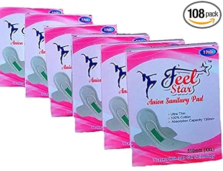 Feel Star Anion Sanitary Pad XXl (Pack of 6)