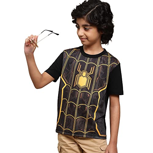 Image of Kidsville Batman Printed Regular Fit Yellow Cotton Boy's T-Shirt