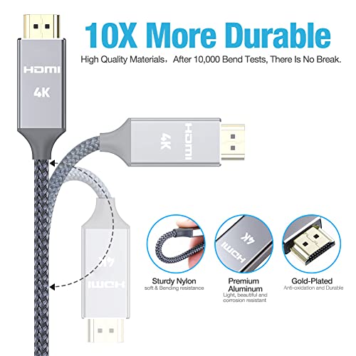 2M HDMI Lead-Snowkids 4K HDMI Cable 4K@60Hz Compatible Fire TV, 3D Support, Ethernet Function, Video 4K 2160p, 1080p, 3D , 4K TV/HDTV/Blu-ray