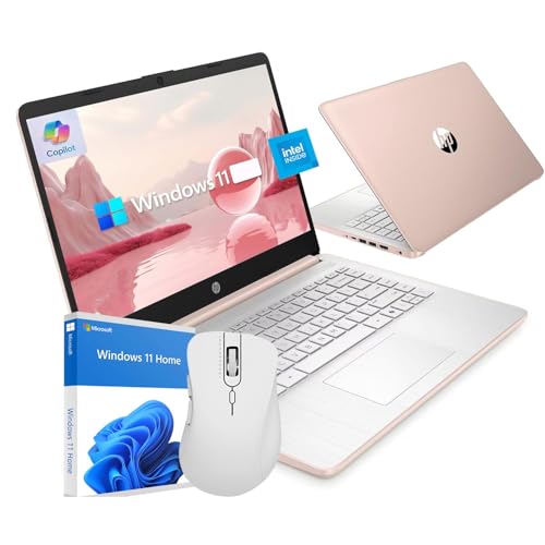 HP Ultrabook 14 Laptop Computer Business Study & Home 2026, MS Office for The Web + Windows 11 Home, Quad-Core Intel CPU, 128GB SSD, WiFi 6, Rose Gold