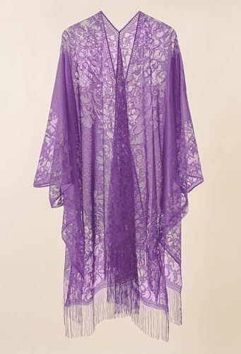 Image of Lace Kimono Swimsuit and Bathing Suit Cover Up for Women