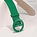 XZQTIVE Women's Wide Belt Fashion Candy Color Round Buckle Ladies Belt for Jeans Pants Dresses, Green(Fit Waist Size 24