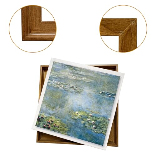 Image of Canvas Floater Frames for Canvas Art 0.8inch Depth Frames for Canvas Painting Floating Frame Plastic Floater Frame for Canvas Prints (BROWN, 12 x 16 inch)