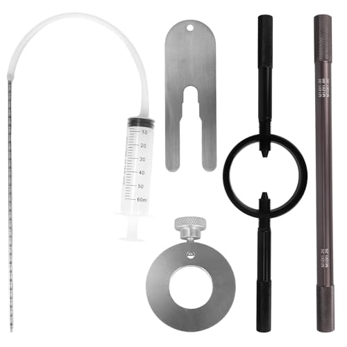 Fukaisu Motorrad-Gabel-Wartungssatz, Professionell Gabelölstand-Messgerät Feder-Kompressor & Dämpferstange-Entlüftungshilfe Wartungsset für Motorrad-Reparatur & DIY