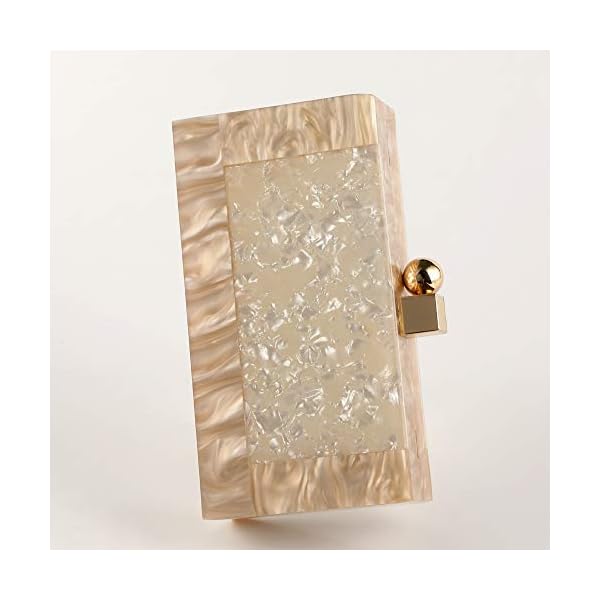 Menurra Women Acrylic Evening Clutch bag Glitter Marble Purse Handbag for Wedding Cocktail Party Prom - Image 7