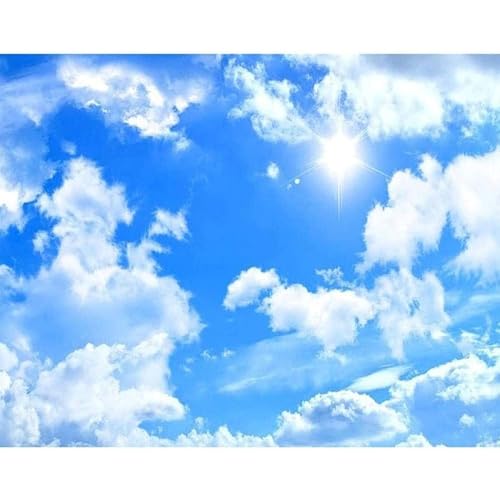 Custom Ceiling Sky Wall Mural Cloud Self-Adhesive Wallpaper Kids Room Bedroom Living Room Ceiling Backdrop Wall Mural