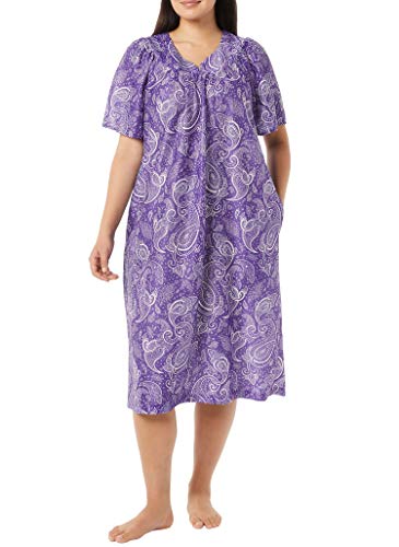 Image of AmeriMark Casual Women's Patio Muumuu House Dress Loose Comfortable Short Sleeve Sun Dress Lounger Gown Sleepwear for Ladies