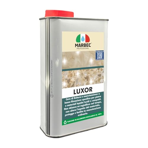 MARBEC LUXOR 1 LT Cera de acabado y mantenimiento específica para mármol, granito, piedra, gravilla de acabado brillante colocados en el interior.