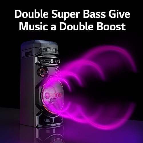 Image of LG XBOOM RNC7 Party Speaker, Multi Color Lighting, Karaoke Feature, 1 Guitar Input, Wireless Party Link, USB, Bluetooth Connection, XBOOM App