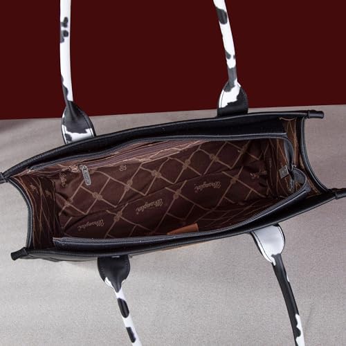 Image of Montana West x Wrangler Tote Bag for Women Western Cow Print Purse Designer Top Handle Handbags