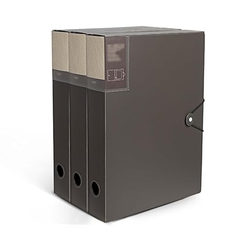 ドキュメントバッグ 3個入り 厚みのあるファイルボックス 大容量 A4 フォルダー ロープバックル付き 情報ファイルオーガナイザー オフィス、学校、病院用 ドキュメントホルダー(黒)