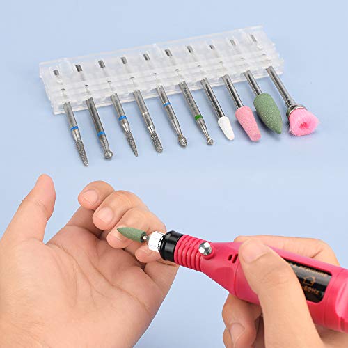 JimKing 10 Stück Keramik Nagelfräser Bit, Acryl Nagelwerkzeug Set, Nail Art Supplies für Maniküre Pediküre, Nagelpflege… – Bild 8