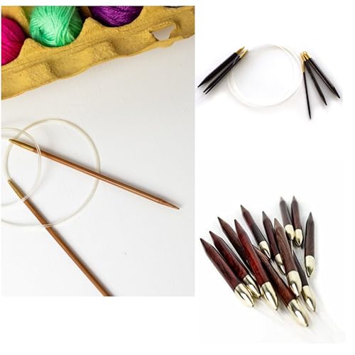 Crochet_N SB67 Wooden Circular Knitting Needles Set 32-Inch Length Rosewood Cicular Knitting Needle thumb #2