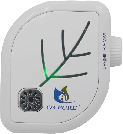 O3 Pure Purificador de aire enchufable para pared de hojas, desodorante de habitación, mini generador de ozono e ionizador ajustable, el ambientador
