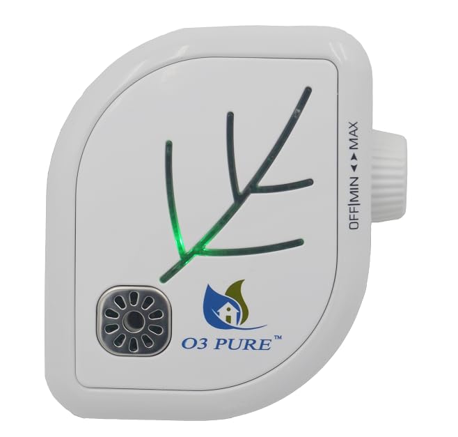 O3 Pure Leaf Wall Plug-In Air Purifier - Room Deodorizer & Mini Adjustable Ozone Generator and Ionizer - The Perfect Air Freshener for the Office, Bedroom, Kitchen, Smoke, Dust or your Cats and Dogs