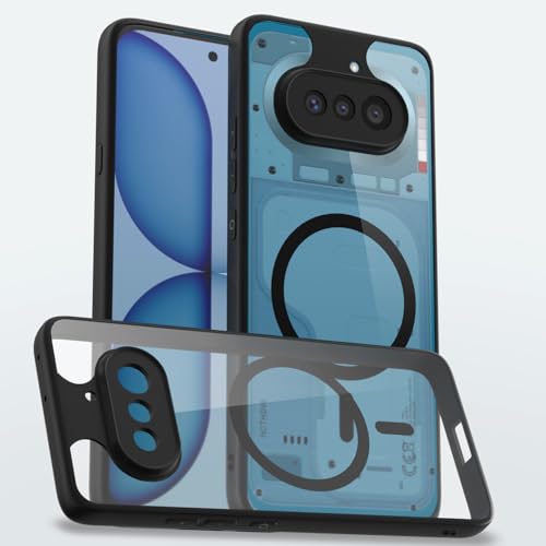 Image of Pikkme Back Cover for Nothing Phone 4a 5G Compatible with Mag-Safe | Shockproof Design | Hard Transparent Back Case (Black Mag-Safe)