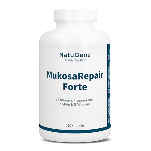 NatuGena MukosaRepair (Pulver), L-Glutamin, Süßholzwurzel, Extrakte aus Aloe-Vera, Roter Ulme & Lakritz, 165 g Pulver (30 Tage Packung) NatuGena MukosaRepair (Pulver), L-Glutamin, Süßholzwurzel, Extrakte aus Aloe-Vera, Roter Ulme & Lakritz, 165 g Pulver (30 Tage Packung)