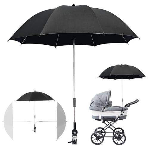 Mineup Ombrelle Poussette Universal Kinderwagen Sonnenschirm Schwarz