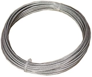 Vinyl Coated Stainless Steel Cable 304 Wire Rope 7x7 Stand Core, Clear, 1/16