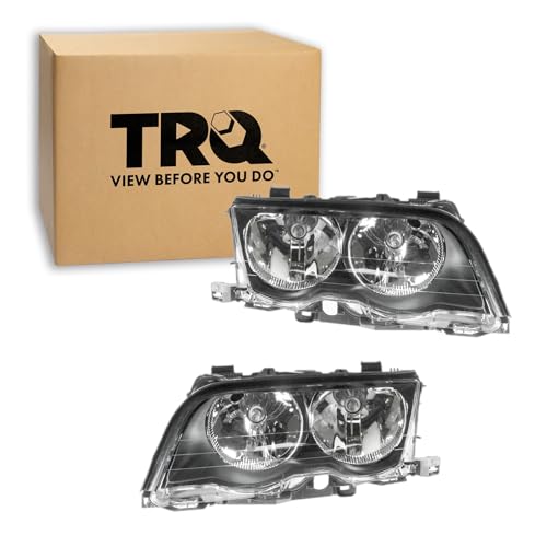 Image of TRQ Headlight Assembly Set BM2502112 BM2503112 Compatible with 1999-2000 BMW 323i 2001 325i 328i 330i
