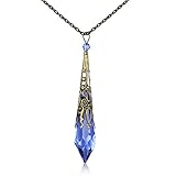 HALONA Necklaces for Women, Pendant Necklace of Vintage Antique Bronze Victorian Fashion Necklace Made with Swarovski Icicle Crystal