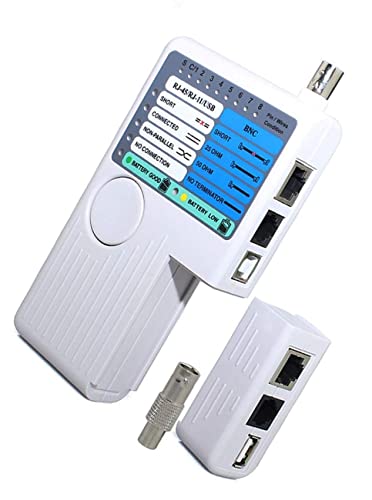 Image of iMBAPrice NF-3468 4-in-1 Network Cable Tester | RJ45 RJ11 USB BNC, With Remote, LAN Continuity Checker, Cat5 Cat5e Cat6 STP UTP Ethernet, Telephone & Coaxial Cables