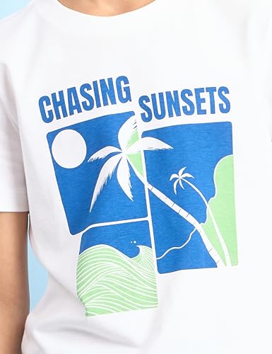 Image of Amazon Brand - Symbol Boys 100% Cotton Graphic Printed Half Sleeves T-Shirt | Age 6-14 Years