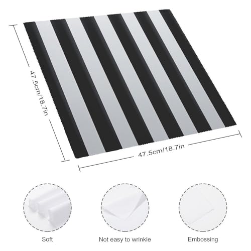 Servilletas de Tela de Rayas Blancas y Negras 4 Piezas miniatura 2