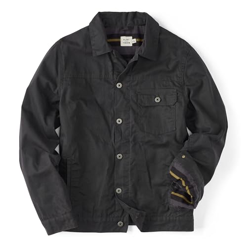 Image of Huckberry Flint and Tinder Men's Flannel-Lined Waxed Trucker Jacket
