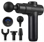 Massage Gun Deep Tissue Muscle Massager – Powerful Muscle Massage Gun with 4 Heads | Handheld Massager for Pain Relief | Massagers for Back and Neck | Ideal Fitness & Birthday Gift