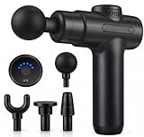 Massage Gun Deep Tissue Muscle Massager – Powerful Muscle Massage Gun with 4 Heads | Handheld Massager for Pain Relief | Massagers for Back and Neck | Ideal Fitness & Birthday Gift
