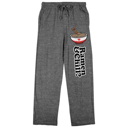 Valentines Ramen in Heart-Shaped Bowl Men's Gray Heather Sleep Pajama Pants