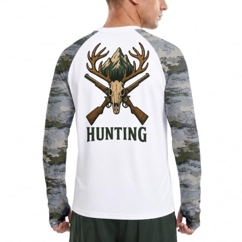 Riverruns Men's Camo Raglan Sleeve Graphic Shirt, UPF50+ Outdoor Top - image 2