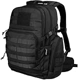 RIVER ROAD Huntex - Mochila táctica de 40 litros para hombres y mujeres en color negro, mochila de estilo militar para caza, mochila de senderismo y mochila de combate de viaje, mochilas tácticas al