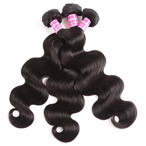 talever Brazilian Body Wave Human Hair Weave 1 Bundle, 100% Virgin Unprocessed Human Hair Weft Natural Color 100g/pc(14)