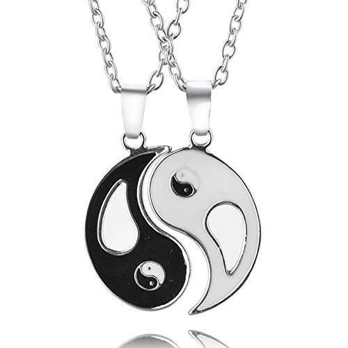 rvm jewels Yin Yang Pendant Interlocking Love Necklaces for Couples Heart Pendant Best Friend Necklace for Women Jewelry Gift for Him and Her BFF Gifts Combo Friendship Pendants-picture-8